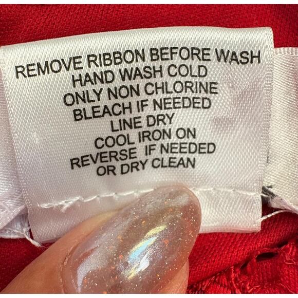 BLUSH Us Angels Girls Red And Gold Lace Dress New Sz 10 Holidays - Picture 12 of 13